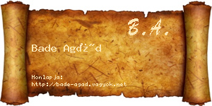 Bade Agád névjegykártya